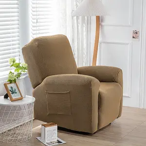 European Style Polar Fleece Elastic Recliner Sofa Set, Includes Backrest and Two Armrests, Durable Fabric, Easy Care, Ideal for Hotel Restaurant Office