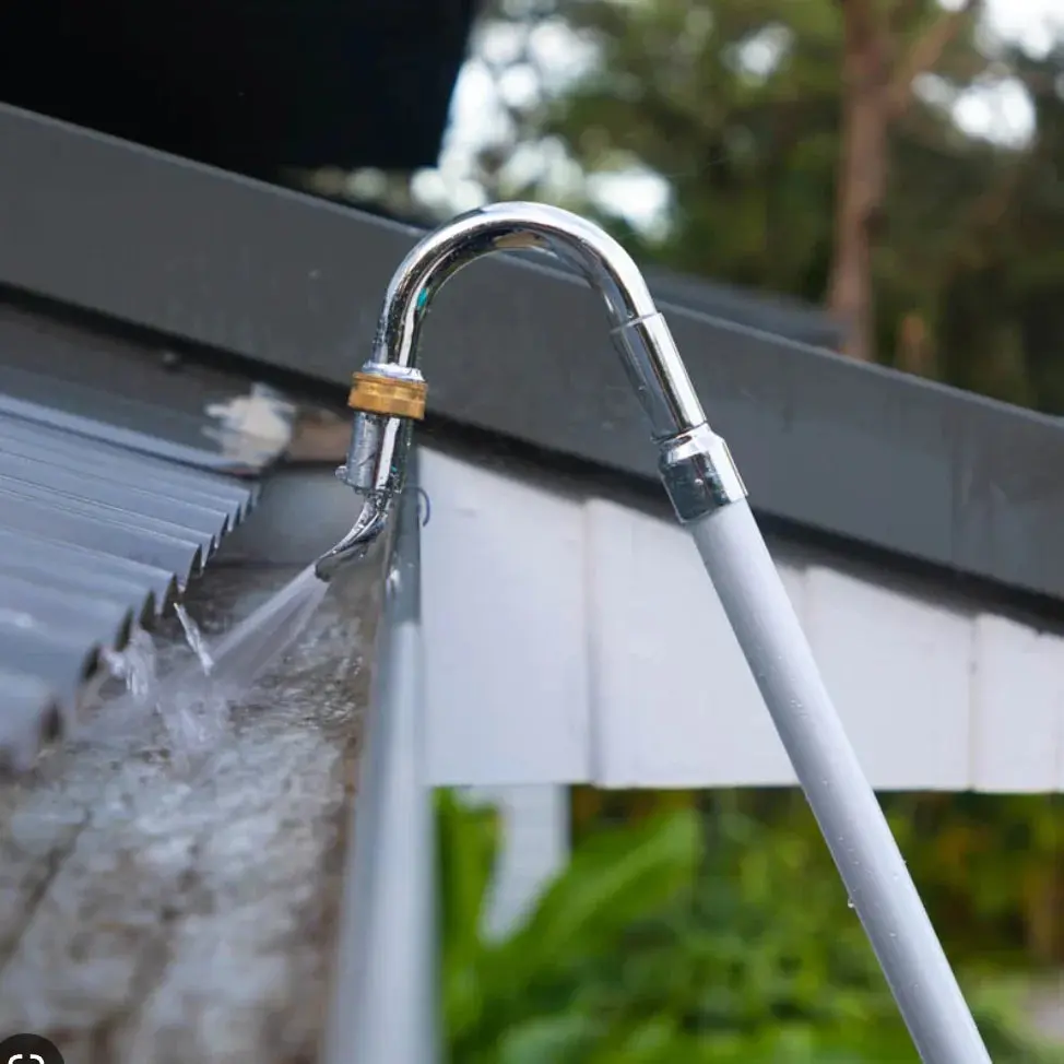 Telescopic Gutter Cleaner, Extendable Aerospace-Grade Aluminum Tool with Curved End for Cleaning Gutters