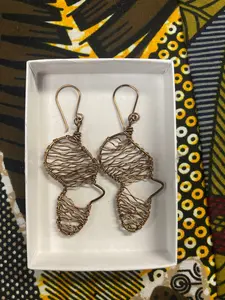 Wire Wrapped Map of Africa Earrings