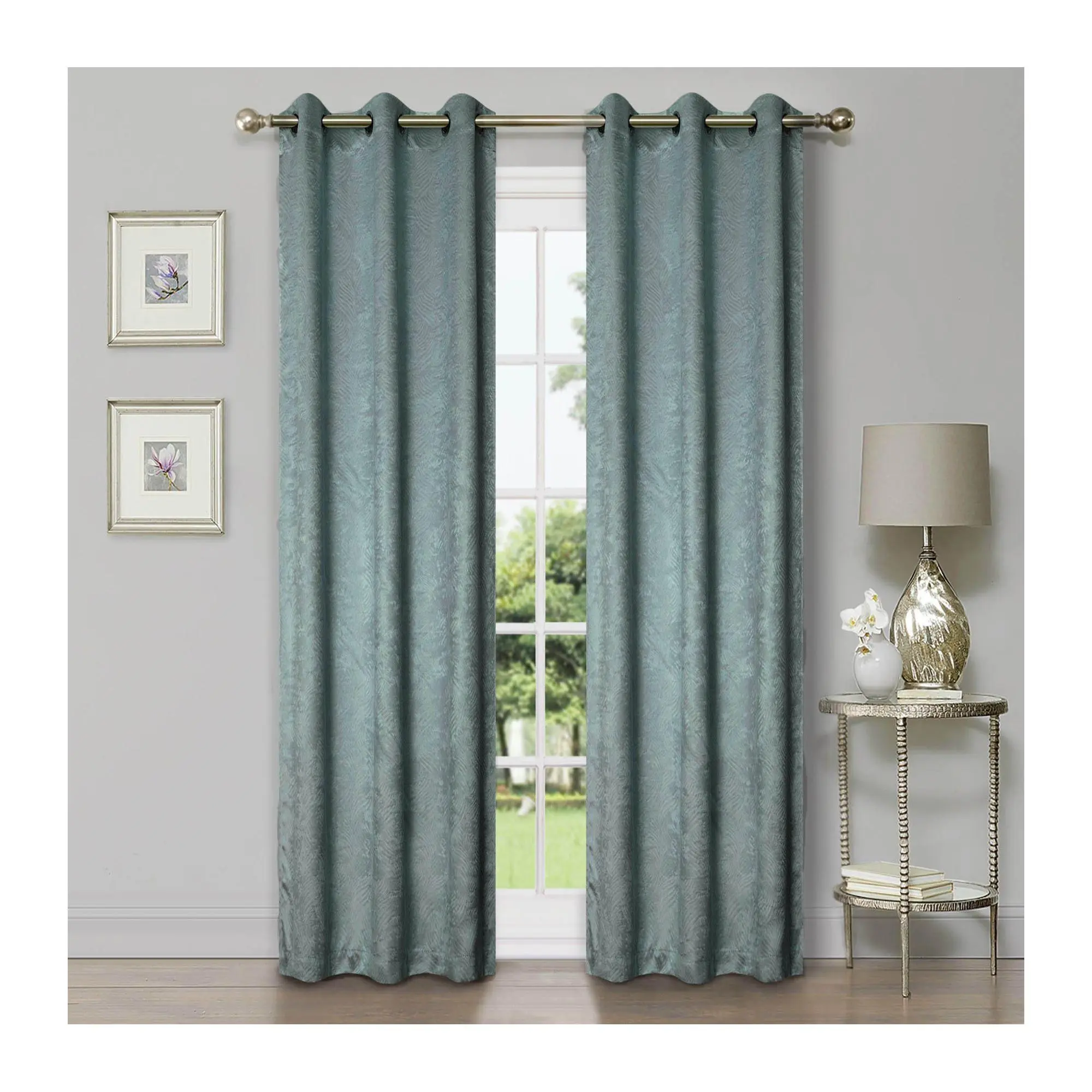 Superior Modern Geometric Waves Blackout Curtain Set, 42X96