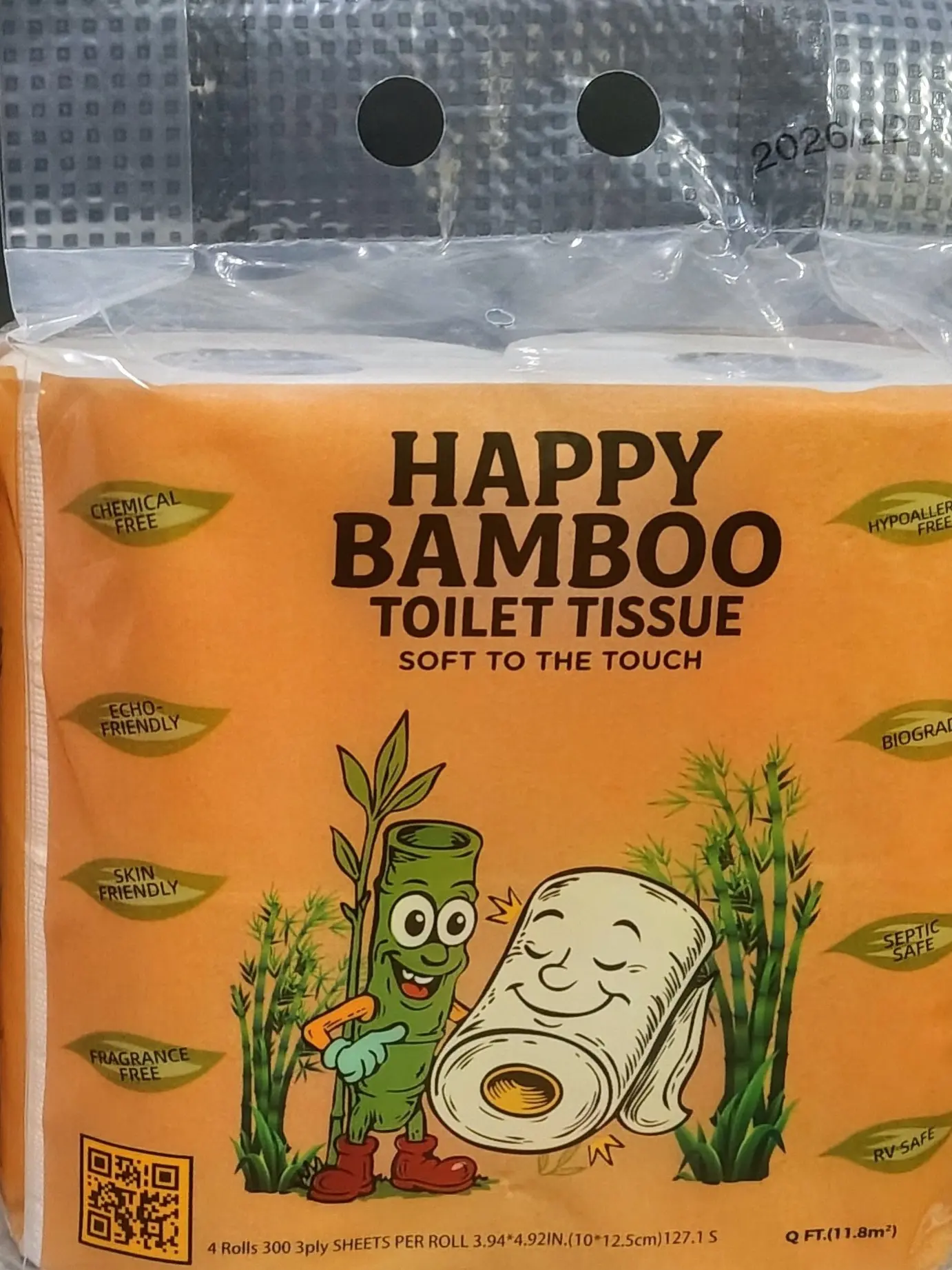 Happy Bamboo toilet tissue   (6) packs
