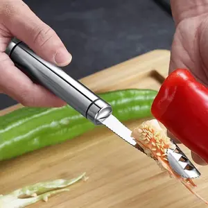 1 Pcs Stainless Steel Pepper Seed Remover, Pepper Corer, Green Pepper Corer, Household Kitchen Gadget,summervibes