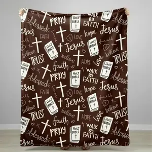 Super Soft Christian Jesus Blanket For Ultimate Comfort & Faith Inspiration Lightweight Cozy Warm Blankets For Sofa Bedroom & Living Room Couch Room Decorationbed
