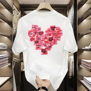 180G[100% Cotton ]Trendy Brand Short Sleeved T-shirt for Men and Women Couples Summer in Street Loose Versatile Round Neck Top