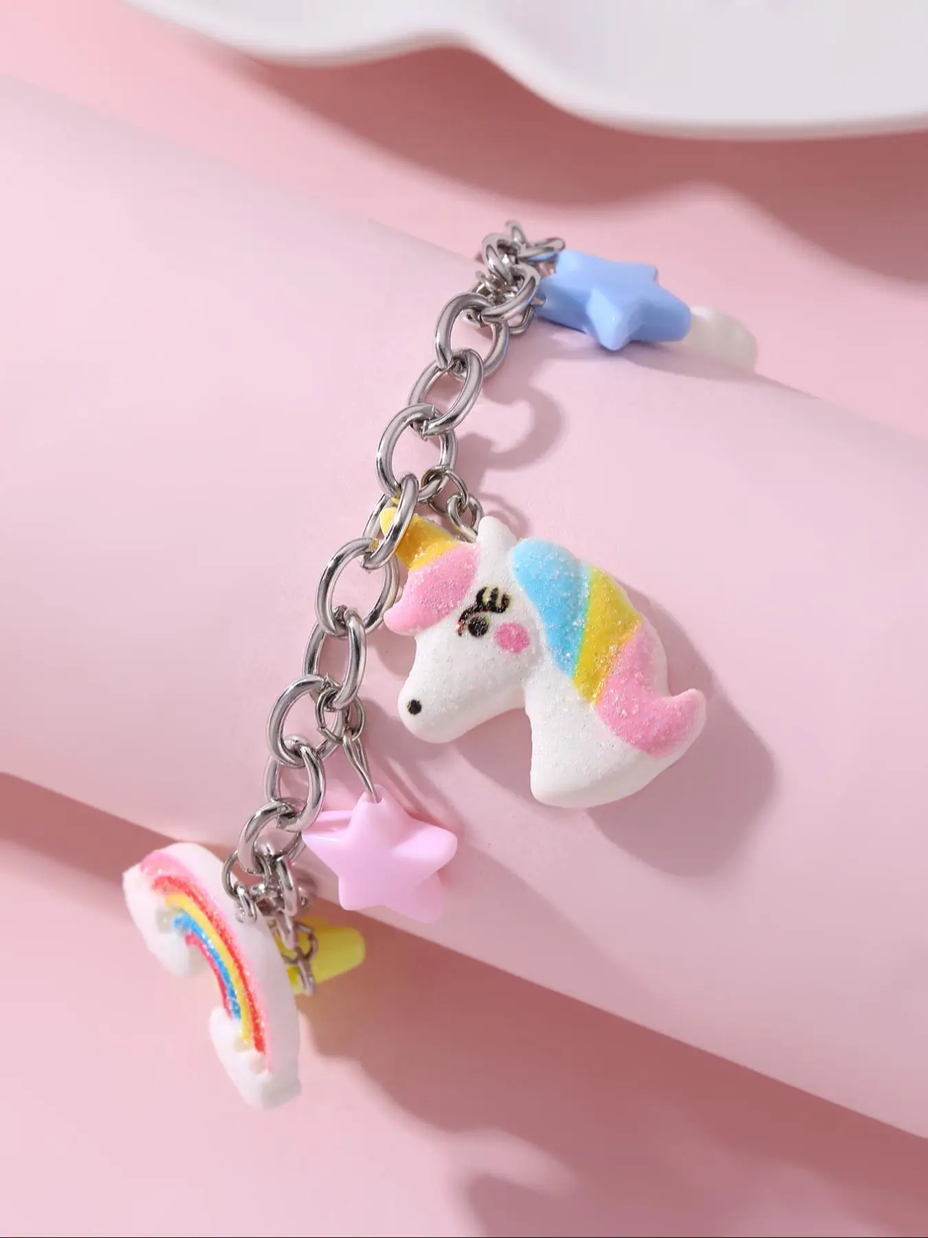 Cute Cartoon Unicorn Design Bracelet, Fashionable Jewelry for Girls, Trendy All-match & Exquisite Jewelry for Birthday Gift