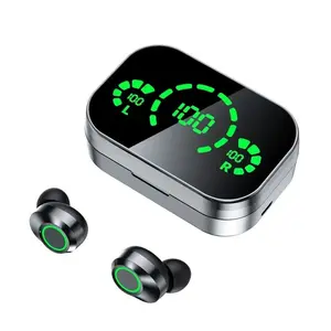 Hetoie 2026 LED Wireless Bluetooth-compatible Earphones, Wireless Chargeable Headphones, HD Mirror Design, Charging Case as Power Bank, Touch Control, Hi-Fi Stereo Sound