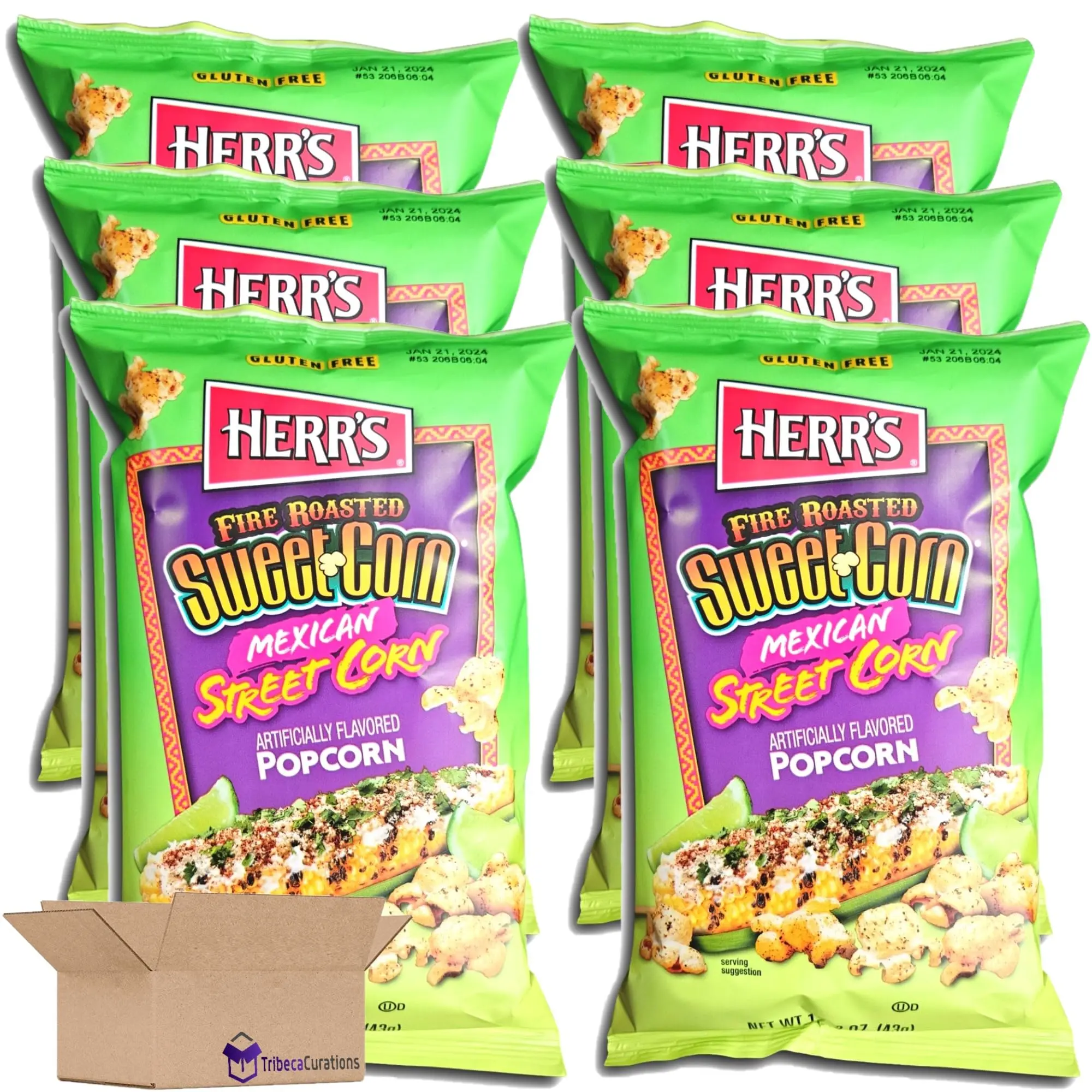 Herr's Fire Roasted Mexican Street Corn Popcorn 1.5 Oz, 6 Bags