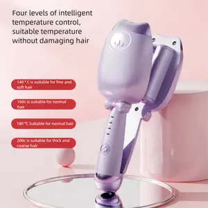 New Dual-use Cat Egg Roll Wand 32mm Korean Style Wool Roll for Girls Home Student Water Wave Curling Iron Hair Straightener