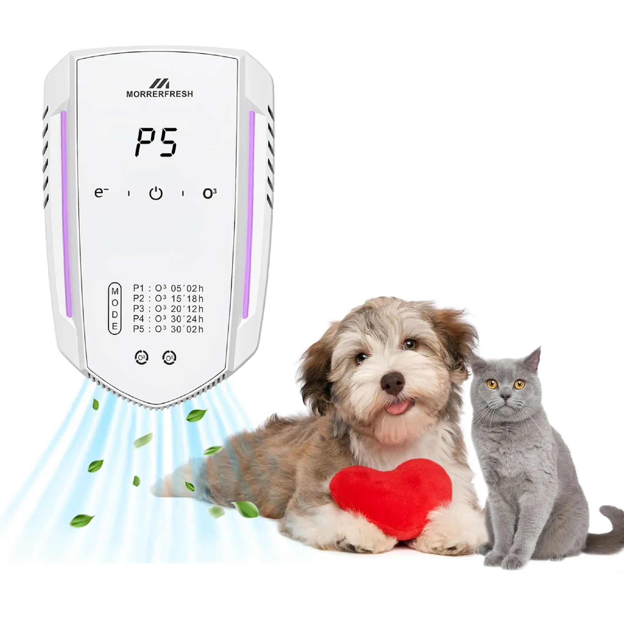 Morrerfresh Ozone Odor Eliminator for Strong Odor 99%  Air Ionizers for Home, for Pets Toilet Wardrobe Shoe Garage Room Cabinet White Cat Litter Deodorizer Dog Poof Odor Removal