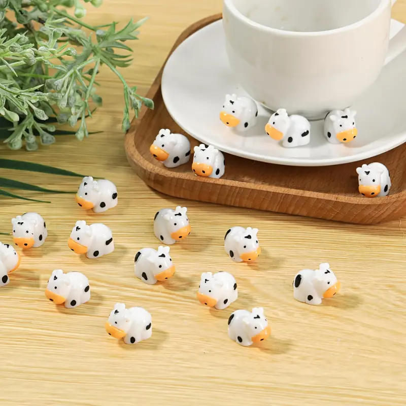 10/50/100 pieces of mini cow statue mini resin cow miniature animal statue Statues Figurines fairy garden miniature moss landscape DIY crafts Resin Sculptures Statue Decorations
