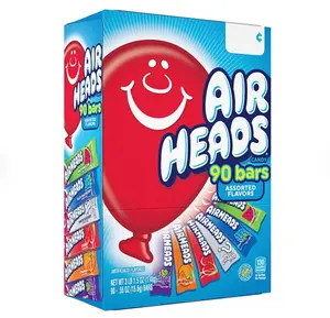 Airheads Candy Bars, Variety Bulk Box, Chewy Full Size Fruit Taffy, Gifts, Holiday, Parties, Concessions, Pantry, Non Melting, Party, 90 Individually Wrapped Full Size Bars