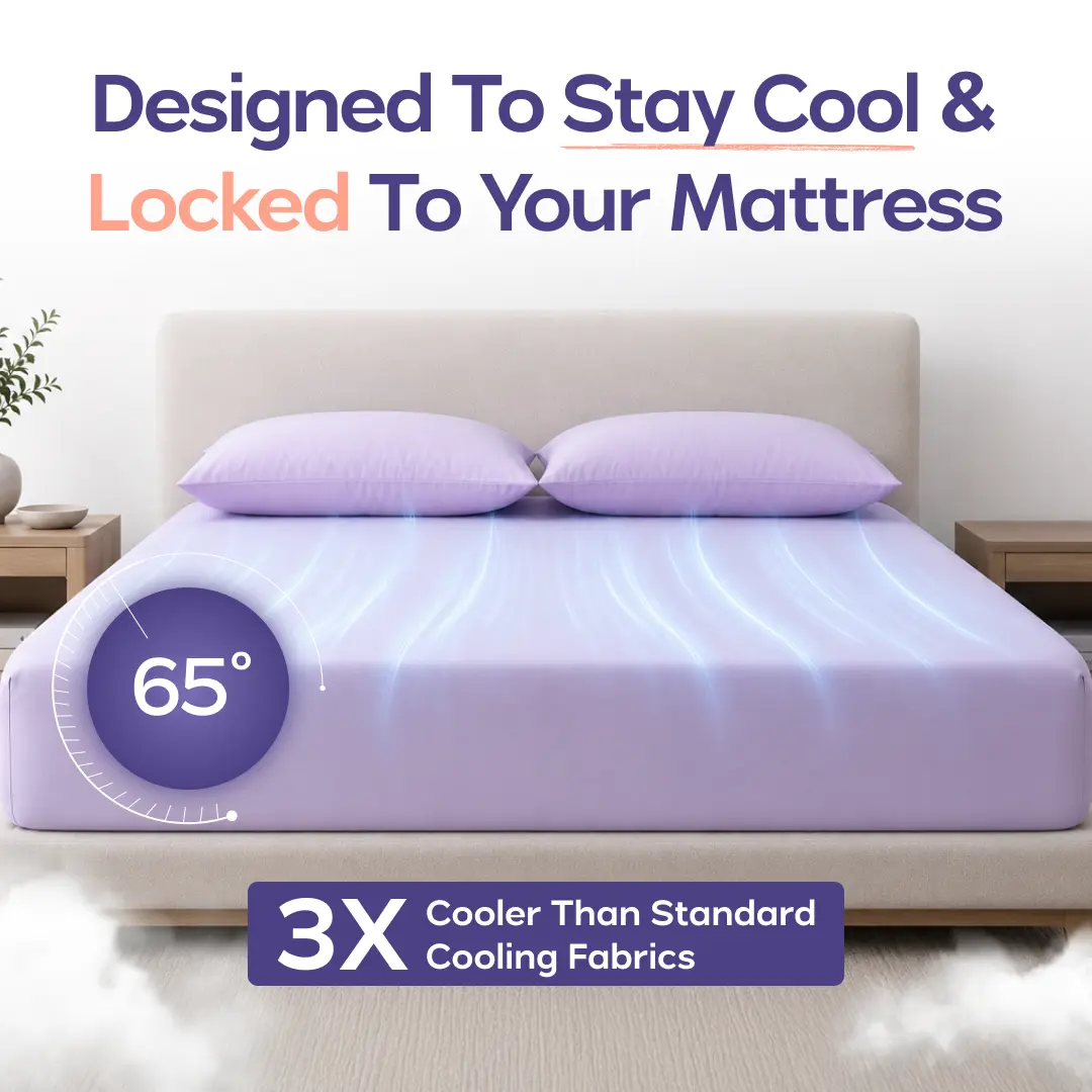 Mellow Sleep | CloudCool Cooling Sheet Set - Cooling Bed Sheets for Hot Sleepers, Soft Breathable Moisture-Wicking Deep Pocket Fitted Sheet, Wrinkle-Free Stretch Fit, Silky Cooling Bedding Set, Luxury Hotel Quality Sheets