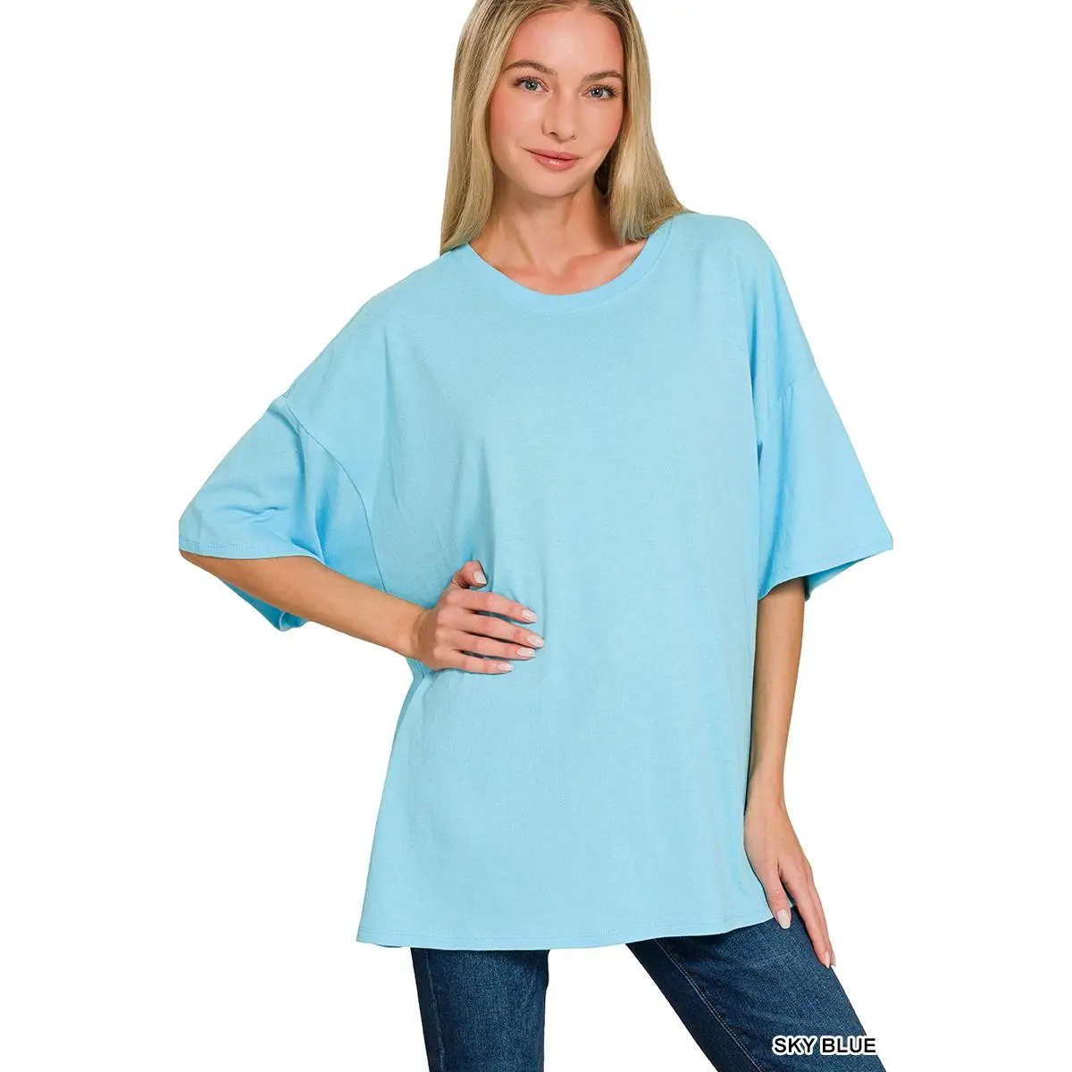 Zenana Cotton Short Sleeve Oversized Tunic Tee