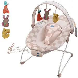 Baby Bouncer – Baby Bouncer seat, Infants Bouncy Seat with Music & Sensory Toys, Compact & Machine Washable Seat Pad Indoor Infant Seat, Ideal for Newborns 0-6 Months, Max Weight 20lbs