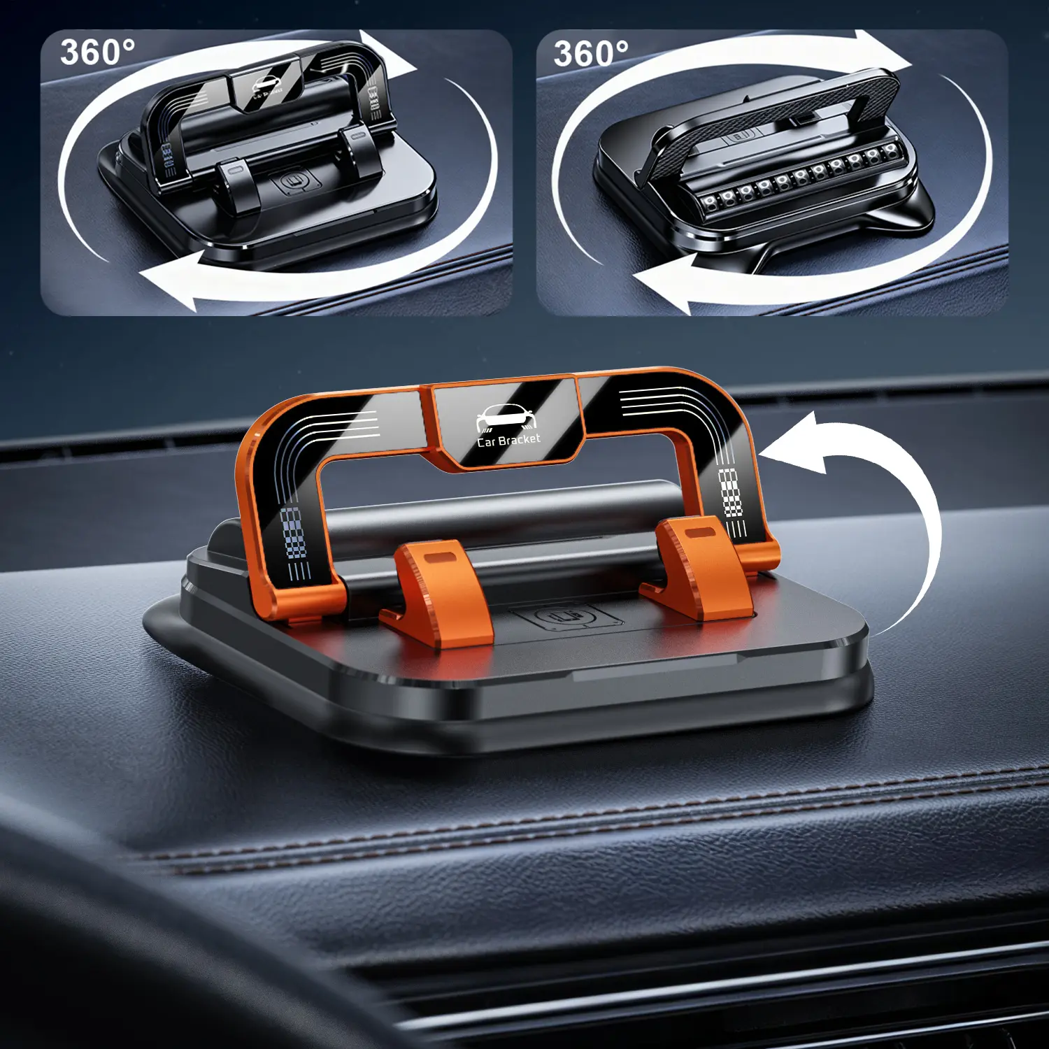 Universal Car Mount - Strong Suction Cup Phone Holder, Non-Slip Adjustable Dashboard/Number Plate Bracket, Car Accessories for Organization & Safety, Compatible with iPhone & Android, Ideal for Commuting
