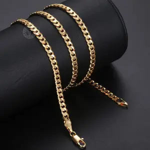 4.5mm Women Mens Chain Cut Cuban Curb Link Necklace Male Fashion Jewelry Accessories