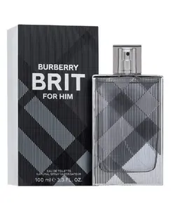 BURBERRY Brit Eau de Toilette – Woody Men's Cologne – With Notes of Cedarwood, Green Mandarin, Wild Rose & Tonka Bean – Long Lasting Fragrance