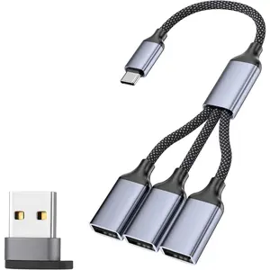 USB C to USB OTG  adapter, C-type male to 3 USBA female splitters, with   and data transfer OTG function, Thunderbolt 3 multi port hub, suitable for laptops MacBook?Phone 17 16 15?Pad