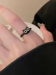 Cute Cat Design Cuff Ring For Women, Animal Theme Alloy Ring, Personalized Fashion Accessories, Gift Jewelry