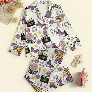 2026 Hannah Princess Nostalgic Pop Star Long Sleeve Pajama, 20Th Anniversary Pajamas, Y2K Singer Sleepwear Set For Women, Fan Nightwear Apparel, Cozy Printed Lounge Gift Idea | 260326.C02337.ID01