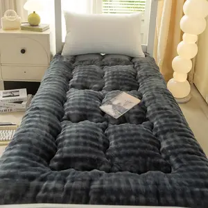 Luxury Winter Warm Milk Bubble Faux Rabbit Fur Mattress Pad, 5 Sizes Available, Foldable Portable Thin Mattress, Premium Bed Mattress, Soft Comfortable
