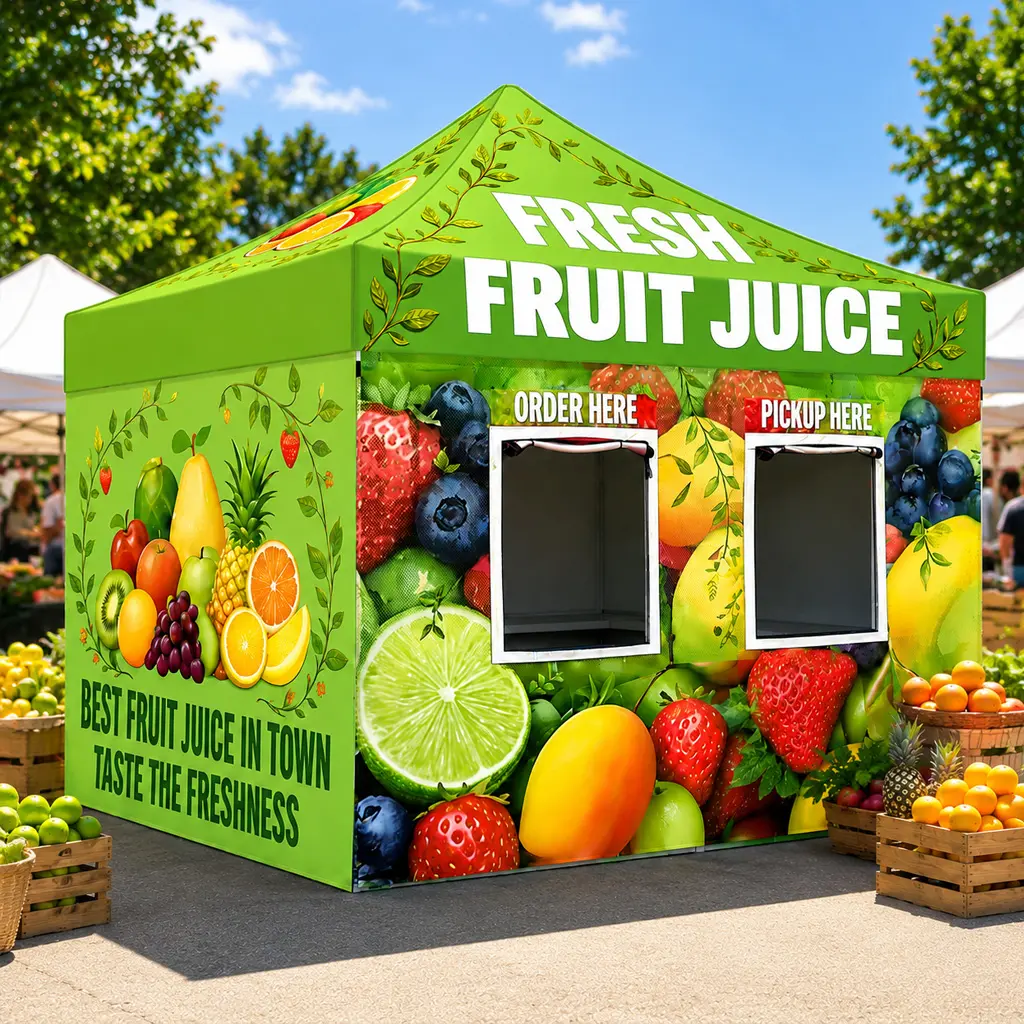 3x3m Aluminium Frame Sun Protection Tent, Concession Stand Canopy, Pop-Up Shop & Snack Bar Food Booth Business Event Accessory, Adjustable Sun Shade Tents