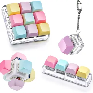 4pcs Keyboard Fidget Toy, Fidget Clicker Keyboard Fidget Keychain, Button Fidget Gifts for Adults to Relieve Stress And Pass Time,  Focus Aid, Keychain Fidget, Clicker Toy, Minimalist Gadget, Miniature Keyboard Design, Smooth Click Mechanism