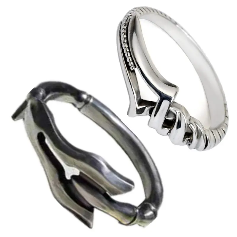 Anime Spear of Longinus Cosplay Prop Silver Color Ring Metal Adjustable Unisex Rings