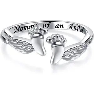 Miscarriage Ring Loss of Pregnancy Silver Mommy of an Angel Ring Memorial Jewelry Sympathy Gift for Women Mom summerwins