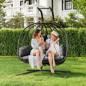 【Summergarden】Indoor and Outdoor Thickened Egg Chair with Comfortable Detachable and Washable Headrest, Swing Chair Cushion, Rattan Hanging Seat Cushion, Suitable for Courtyards and Balconies for Your Christmas Gifts