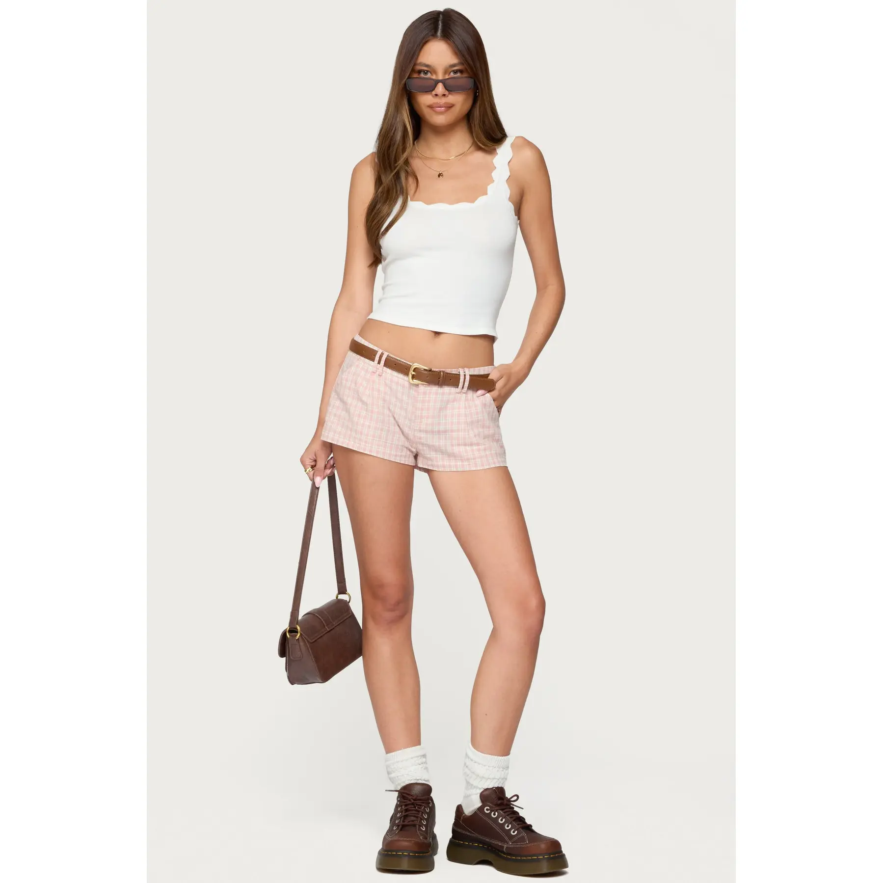 Monty Plaid Micro Shorts