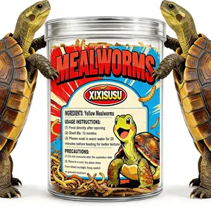 Dried Mealworms for Turtles & Reptiles, 4oz Canister - High Protein Turtle Food, Reptile Treats & Bearded Dragon Food - Natural Feeder Insects for Turtles, Lizards & Monitor, Frog, Chickens