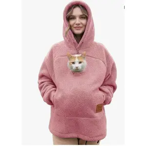 New Fleece Pet and Human Integrated Warm Hooded Sweatshirt | Unisex | Loose and casual | Convenient for walking pets and cycling