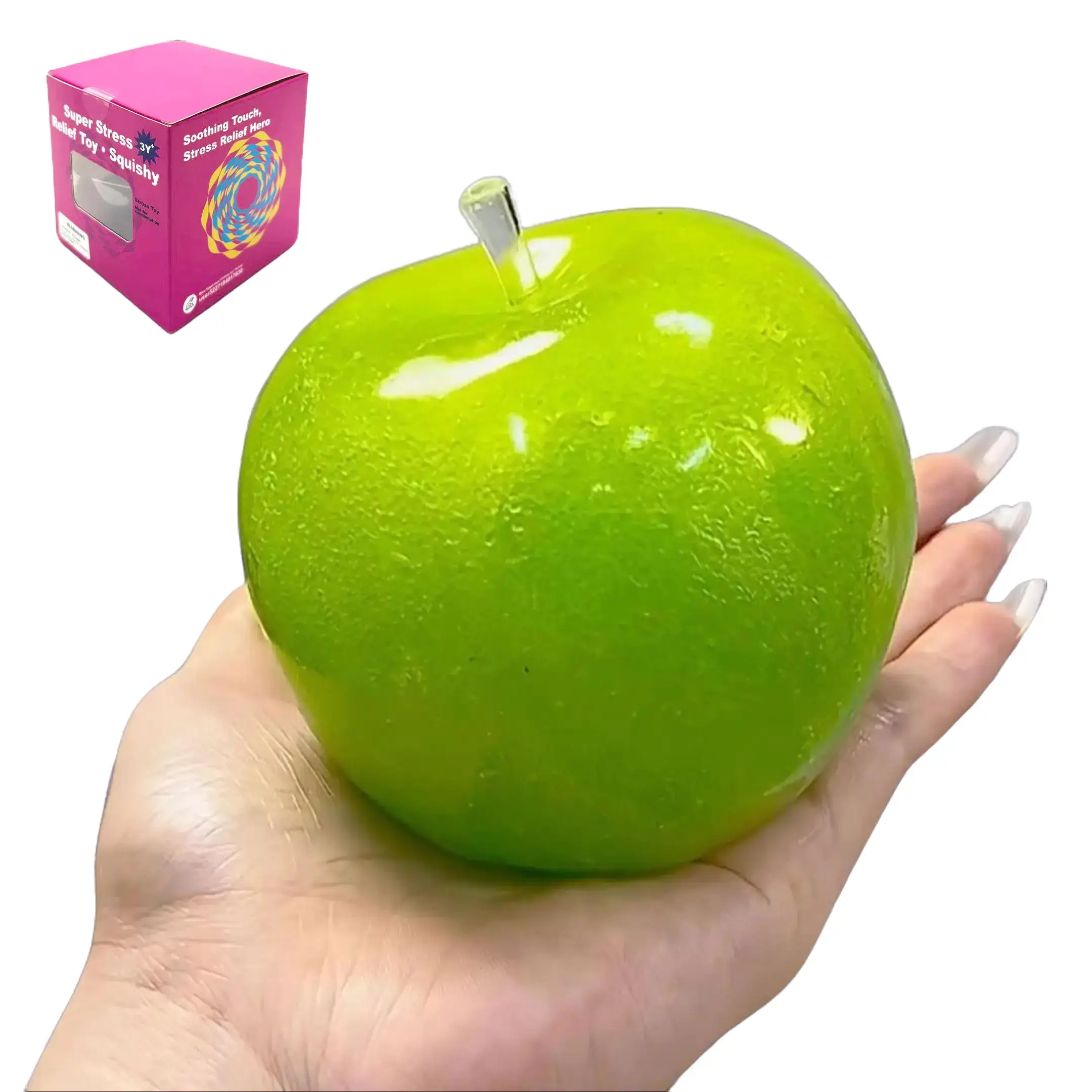 Green Apple Slushie Squish Toy Set, Crunchy Soft Moldable Non-Rebound Squeeze Fidgets for Adults & Kids, Sensory Stress & Anxiety Relief Toys, Perfect Birthday Party Favors