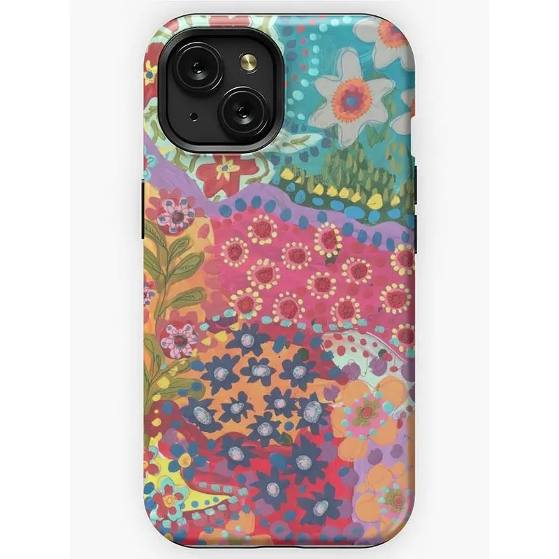 colorful flowers Cover for iphone 17 phone case 16 pro max 15 Plus 14 13 12 11 Cute, clear, military-grade, high-end, durable, shockproof, and drop-resistant 2-in-1 glossy phone case