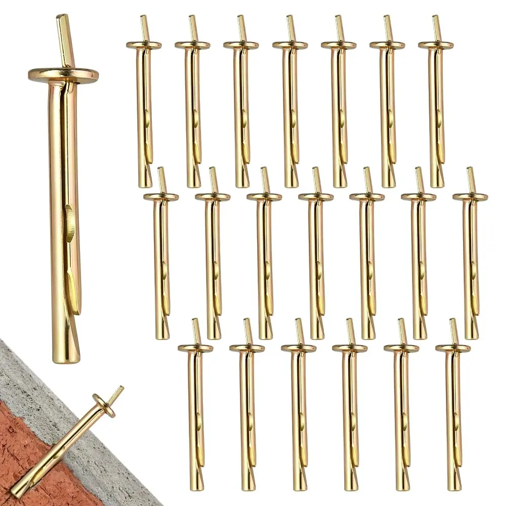 20pcs M6 Zinc-Plated Concrete Expanding Anchors, 60mm Steel Durable Build Expansion Bolts for Brick/Masonry Fixtures, Ideal for Construction Projects with Effortless Installation