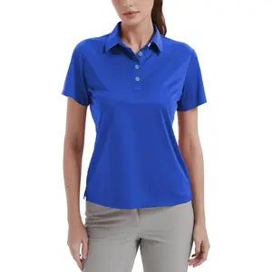 Female Polo Shirts UPF 50+ Sun Protection Short Sleeve Quick Dry Moisture-Wicking Golf Tennis Work Shirt 4 Button Collared Top Casual Outfits XS-4XL