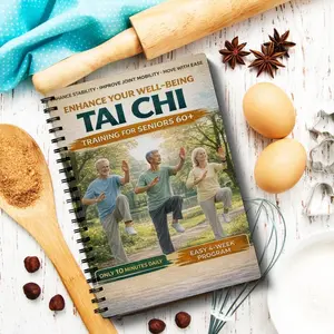 Tai Chi exercise: 10 minutes of easy exercise suitable for the elderly, improving stability, joint flexibility and self-confidence | Sitting and sitting, 4-week family exercise plan, large font, with illustrations, spiral binding, paper version.