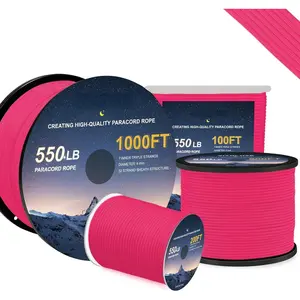 Paracord 550, 4mm, 7 Triple Strands Utility Rope, Parachute Cord for  Gear, Camping, Hiking, and DIY Bracelets, Keychains,Accessories, Type III