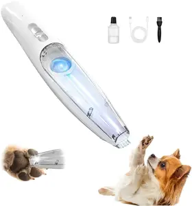 Dog Paw Trimmer with Powerful Suction Vacuum, Cordless Pet Grooming Kit with Hair Collection, LED Light, Low Noise, Small Dog Clippers for Face, Paws, Ears, Eyes, Feet