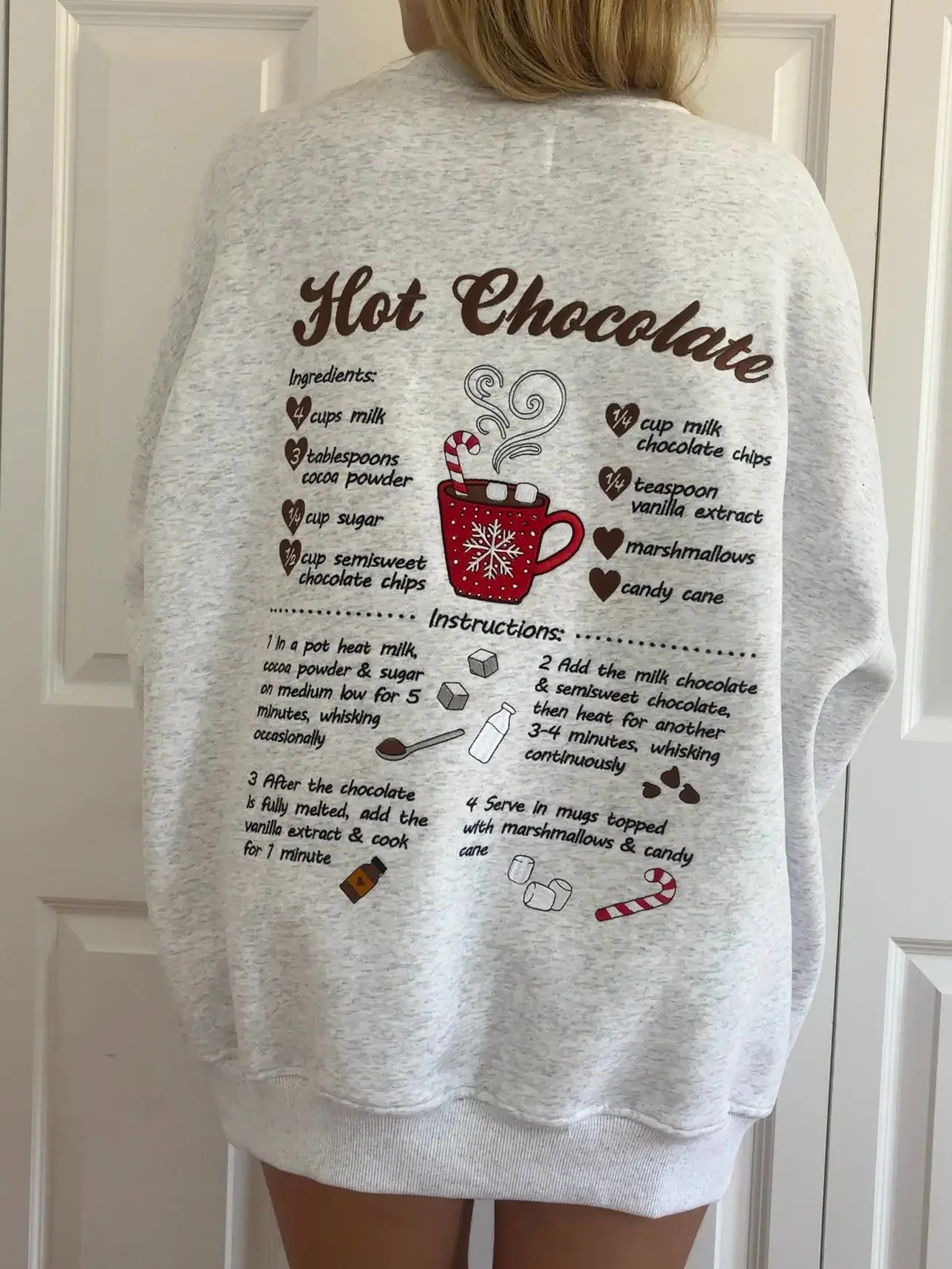 Pearl Grey Hot Chocolate Recipe Christmas Embroider Sweatshirt