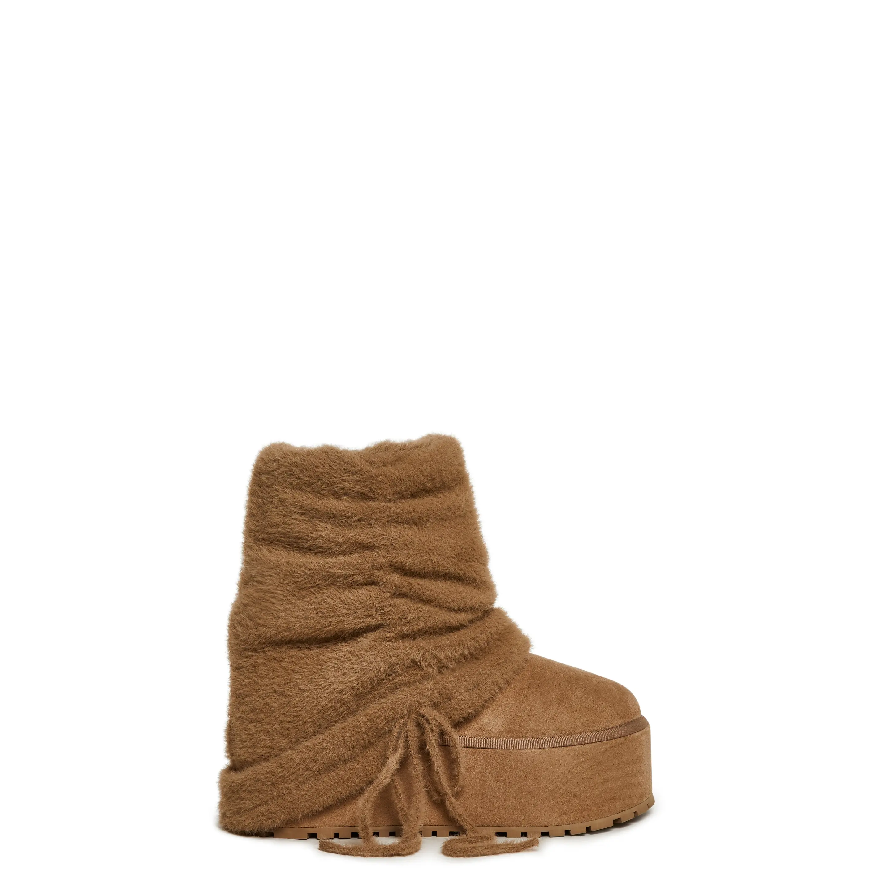 Snuggle Sesh Platform Booties - Beige