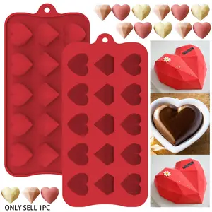 Heart Shaped Silicone Mold for Wax Melting, Includes Dropper, Perfect for Chocolate Soap Jelly DIY Crafts, Non-Toxic Baking Tool, Reusable Chocolate Mold