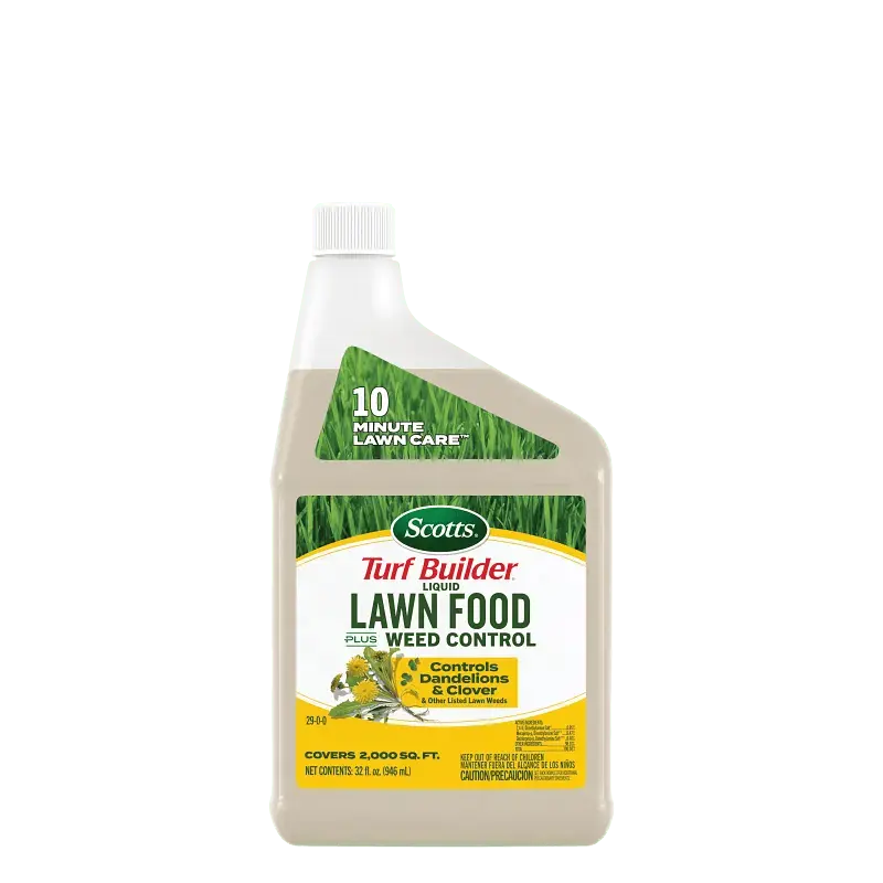Scotts Turf Builder Liquid Lawn Food Plus Weed Control Refill - Weed and Feed, Controls Dandelions and Clover, 32 fl. oz.