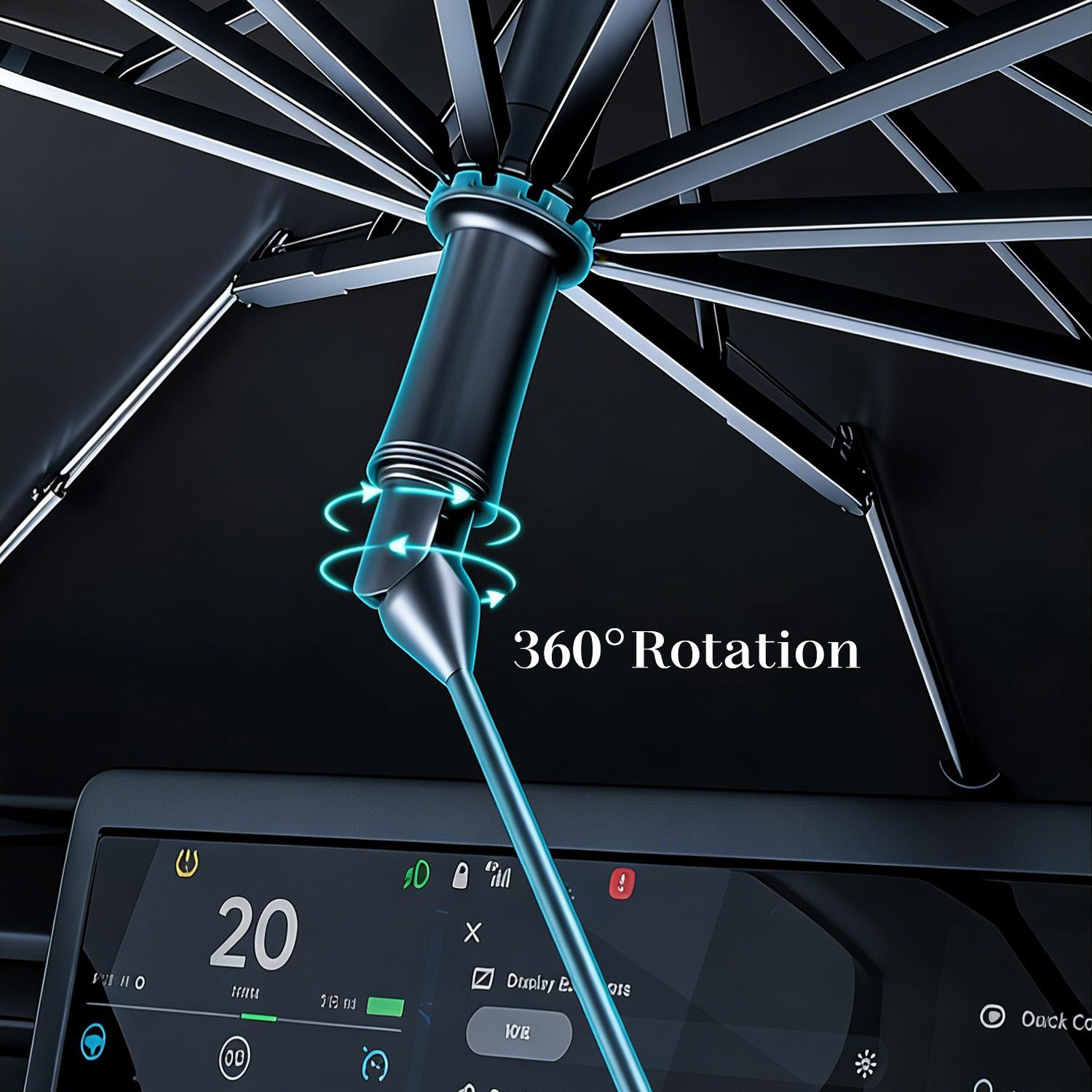 Car Windshield Sun Shade Umbrella, UPF 50+ Foldable Sun Visor for Car, Blocks UV Rays & Heat, Fits Most Cars