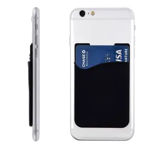 Unisex Minimalist Plain Color Silicone Stick on Card Holder for Phone, Casual Trendy Adhesive Card Holder, Fashionable Card Holder for Daily Life