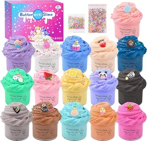 Easter Gift 16 Pack Butter Slime Kit with Scented DIY Slime for Girls and Boys, Super Soft, Non-Sticky Stress Relief Toy, Party Favors and Birthday Gift