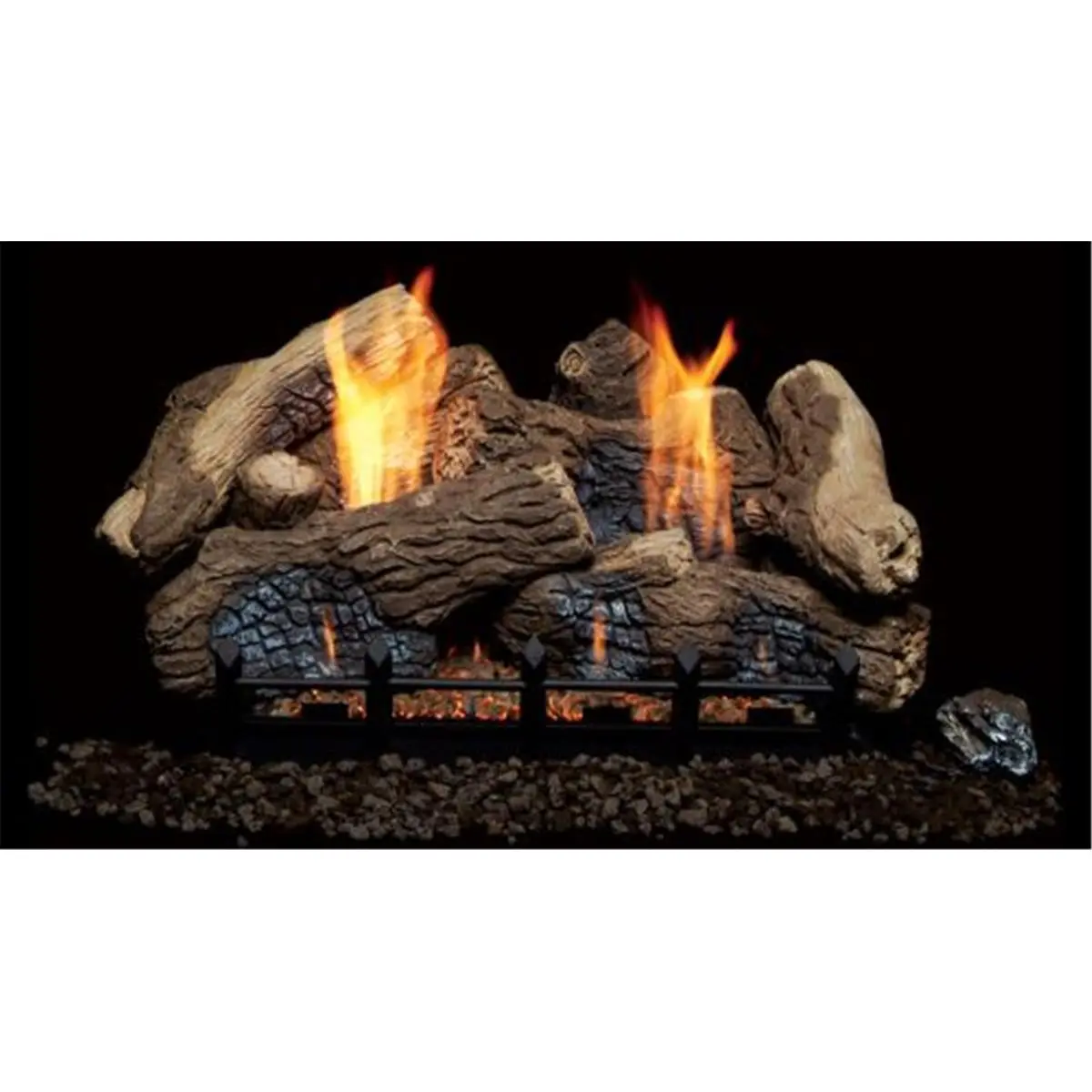 Berkley 24 in. Fiber Ceramic Log Set (Monessen BO24-F) - Realism Paint Natural Oak Design, Gas Powered Home Fireplace Accessory, 4.036 lbs, Compatible with Natural Blaze Vent-Free 24 in. VF Burner, Circulating Firebox