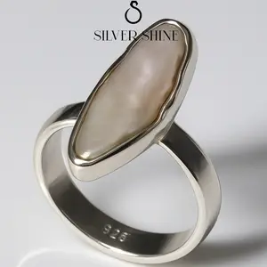 Natural Fresh Water Pearl Ring in 925 Sterling Silver