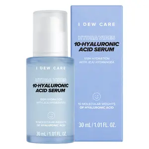 I DEW CARE 10-Hyaluronic Acid Serum | Korean Hydra Vibes Serum l Fast-absorbing Water-gel Serum, All Skin Types, Concentrated Face Serum for Dry Skin, Moisturizing, Korean Skincare, Hydrating, Glass Skin, Glowing, Soothing